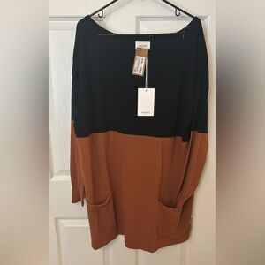 Andree Men's Black and Tan Long Sleeve Shirt